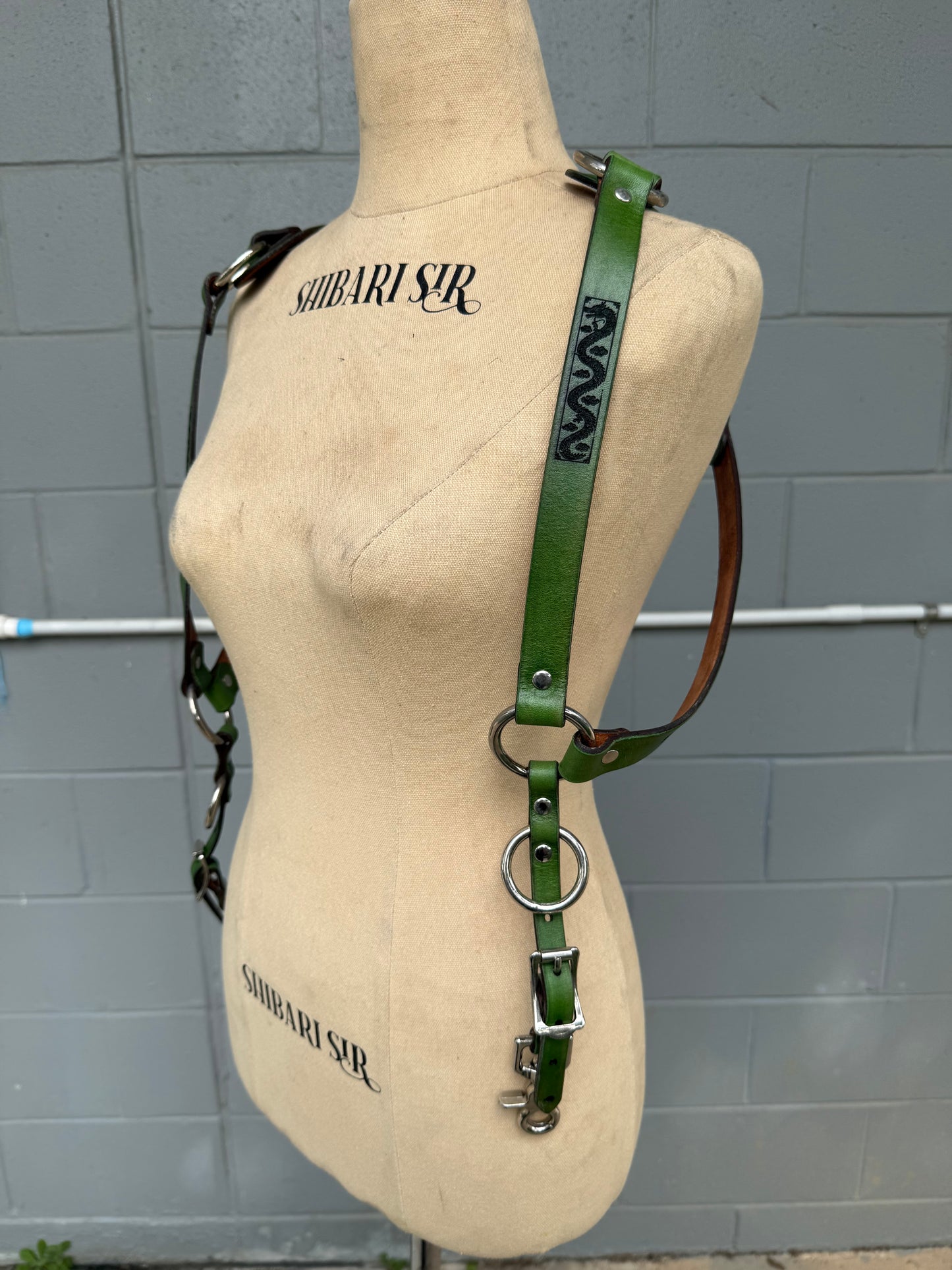 Handdyed Green Riggers Harness