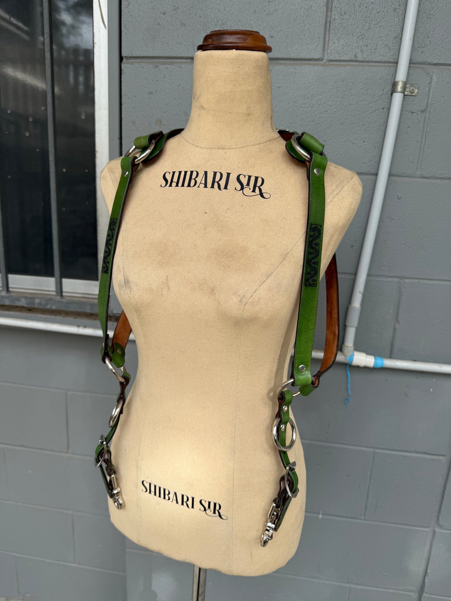 Handdyed Green Riggers Harness