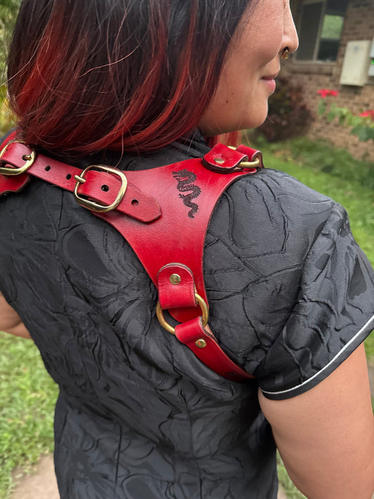 Handdyed Red Riggers Harness