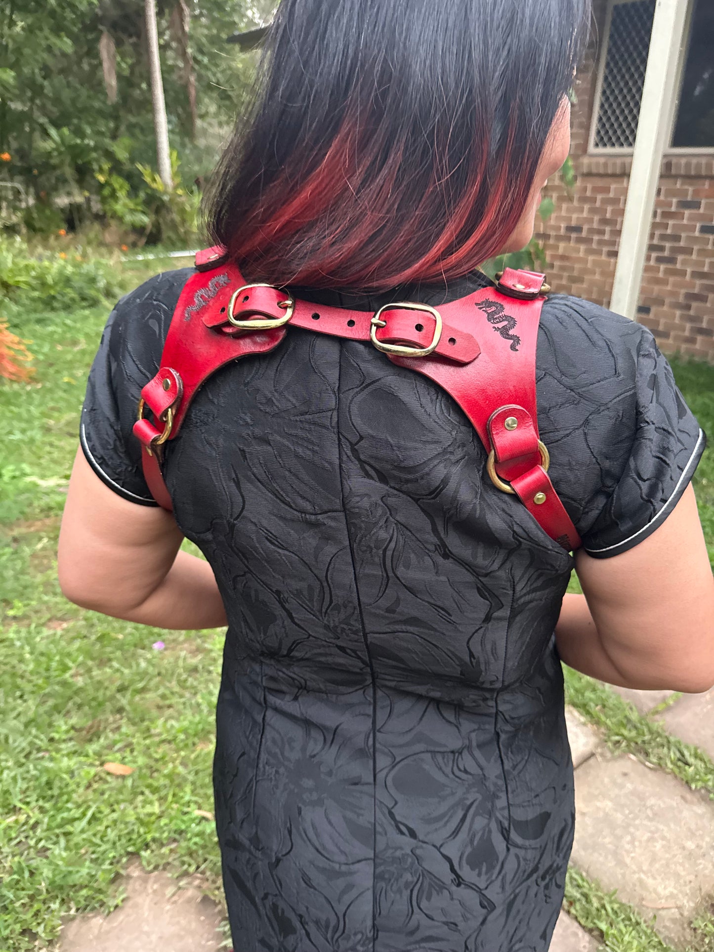 Handdyed Red Riggers Harness