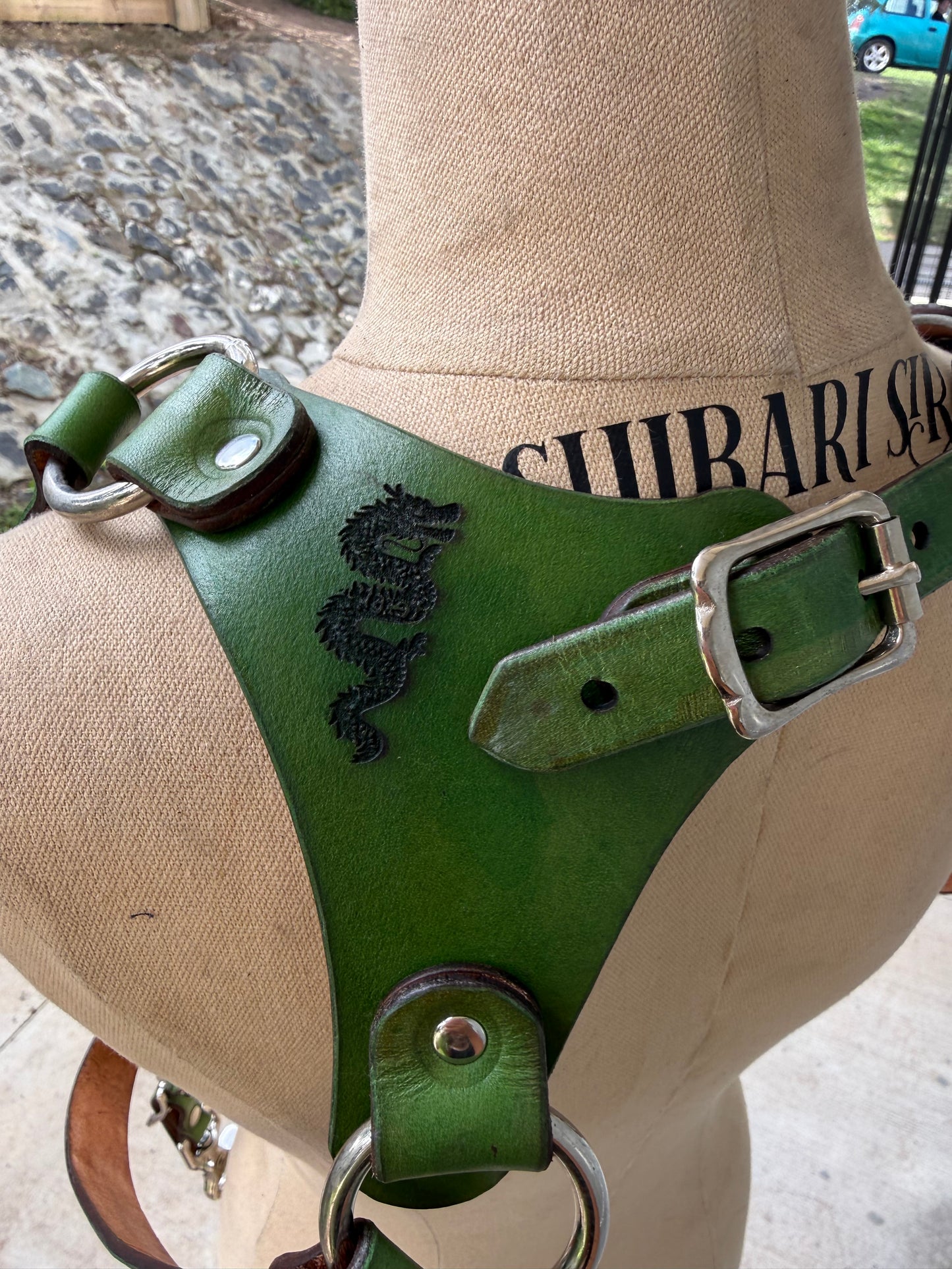 Handdyed Green Riggers Harness