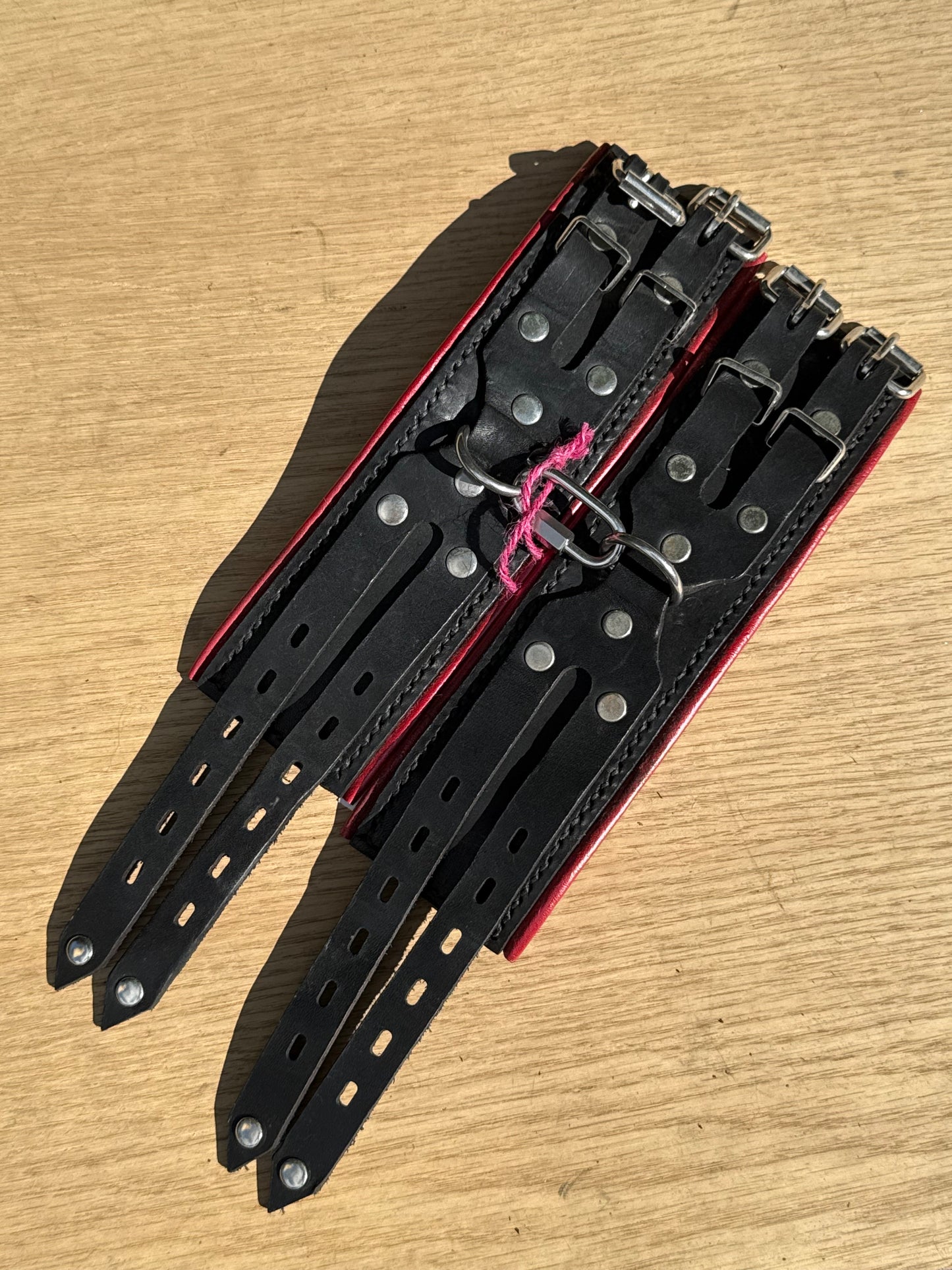 Red padded kink cuffs ( a pair ) on sale. Reduced to $135
