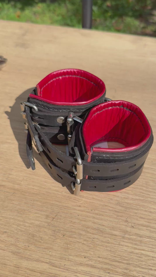 Red padded kink cuffs ( a pair ) on sale. Reduced to $135
